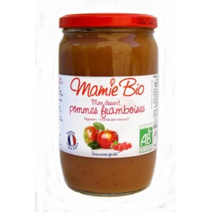 Purée de pommes framboises bio - 680 g MAMIE BIO