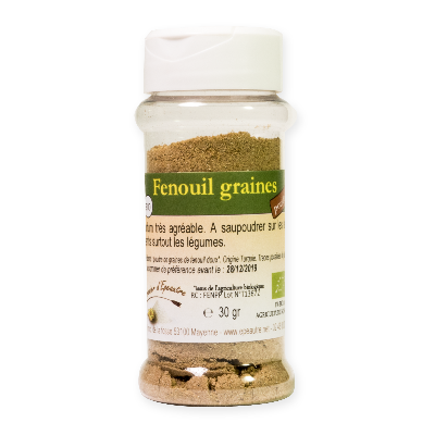 Fenouil graines Bio en poudre - pot de 30g