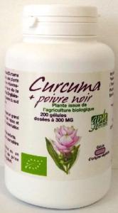 Curcuma + poivre noir 300mg 200 gélules bio