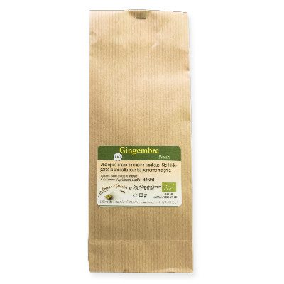 Gingembre Bio en poudre - sachet - poids net 100g