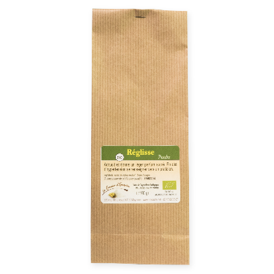 Réglisse racine Bio en poudre - sachet poids net 100g