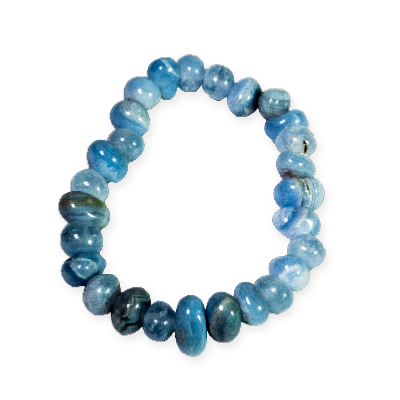 Bracelet de calcédoine bleue discount -  20 cm - boules de 6/8 mm